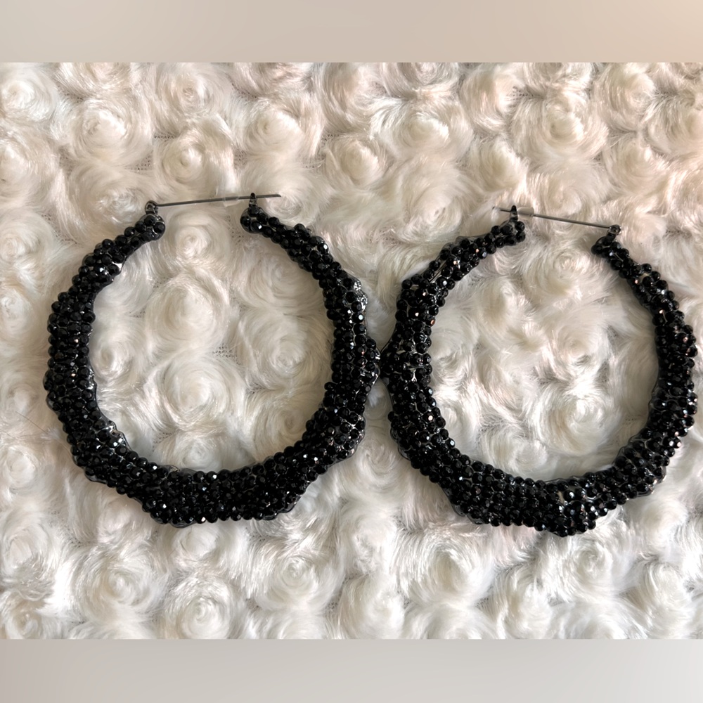 Black Hoop Earrings